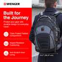Wenger Synergy Laptop Backpack, Fits 16 Inch Laptop, Men's and Women's Laptop Bag, Black/Grey