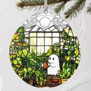 Stained Glass Ghost Christmas Ornament: Christmas Tree Ornaments & Decor, Holiday Decor Holiday Presents, Gift Ideas & Gifts for Friends, Coworker, and Family