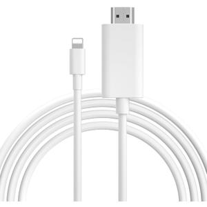[MFi Certified] 13.2ft Long Version Lightning to HDMI Cable Adapter, 1080P Lightning to Digital AV Adapter Sync Screen Connector Compatible for iPhone 14 13 12 11 to HD TV Projector Monitor
