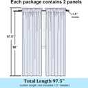 Simplebrand Cream Sheer Curtains 96 Inches Long 2 Panels, Light Filtering Rod Pocket Solid Color Window Sheer Curtain Panels, Elegant Curtains & Drapes for Living Room, Bedroom, 42" W x 96" L