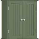 ChooChoo Bathroom Wall Cabinet, Over The Toilet Space Saver Storage Cabinet, Medicine Cabinet with 2 Door and Adjustable Shelves, Cupboard, Green, 8.8"D x 21.1"W x 24"H