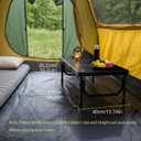 Anbte 3ft Low Folding Picnic Table, 10.3" Height Thicker Aluminum Small Camping Table with Storage Bag, Portable Handle, Lightweight, for Camping Beach Party Picnic Floor, 34.2" x 15.7", Black