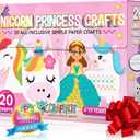 Craftikit 20 Award-Winning Princess & Unicorn Crafts for Kids Ages 3-10 Years, All-Inclusive Toddler Arts and Craft Kits for Kids, Fun Toddler Craft Box for Girls in Preschool
