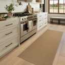 LEEVAN Non Slip Kitchen Runner, Washable Mat, Anti Fatigue Rug for Kitchen Floor and Hallways (Beige, 31''x71'') (2'7" x 5'11" (Rectangular))