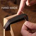 Retro Style Leather Key Fob Cover, Compatible with BMW 2023/2024/2025~up New 5 7 Series X1 X2 X3 X5 X6 X7 XM 740i 760i IX IX3 I5 I7, No Screw Design Smart Key Holder Protector(Black)