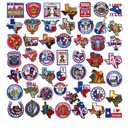 50 Pcs Themed Iron on Patches Applique with Words Embroidered Sew on Cloth Colorful Multiple Styles Patches for Clothes Hats Backpacks Jackets Accessories Souvenirs Gifts(Texas)