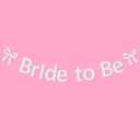 Pre-Strung Bride to Be Banner Glitter Bachelorette Party Banner Bridal Shower Garland for Bachelorette Party Bridal Shower Wedding Party Decorations (White)