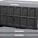 CleverMade Collapsible Storage Bins with Lids - Stone 3 Pack 46L - Plastic Containers Stackable Organization Crates Home Closet Space-Saving Durable