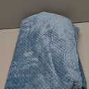 XQ Home Fleece Throw Blanket for Couch or Bed - 3D Imitation Turtle Shell Jacquard Decorative Blankets - Cozy Soft Lightweight Fuzzy Flannel Blanket Suitable for All Seasons(50"×60",Blue)