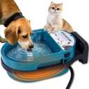 Heated Water Bowl for Dog and Cat,Heated Chicken Waterer, Outdoor Heated Pet Water Dish with Float Valve,Heated Bird Bath in Winter for Outdoors,Anti-Chew Cord,48W
