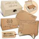 Baby Shower Advice Cards for Parents To Be - 50 pcs Double Sided Wishes Cards with Box - Wishes for Baby Shower Decoration Fun Baby Time Capsule Prediction Game Ideas Well Wishes for Mommy To Be