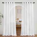 NICETOWN Voile White Sheer Curtains 84 inches Long for Sliding Glass Door, Grommet Casual Airy & Elegant Extra Wide Window Treatments for Bedroom/Living Room, W66 x L84, 2 Panels