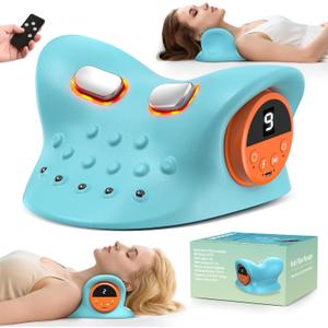 Neck Massager 2026, 3-in-1 Portable Cervical Support Pillow with Heat & Vibration, 6 Adjustable Intensities, Cordless USB-C for Home Office Travel Gift