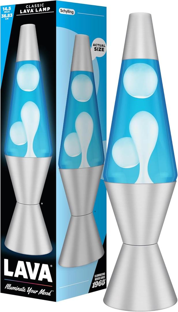 Lava Lamp Classic, 14.5-inch, White/Blue, Aluminium