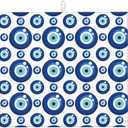 Blue Evil Eyes Dish Drying Mat for Kitchen Counter Watercolor Funny Dish Drainer Rack Mats 16"x18" Absorbent Reversible Modern Drying Pad,Set of 3
