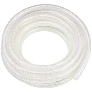 3/8" ID x 50 Ft High Pressure Braided Clear PVC Vinyl Tubing Flexible Vinyl Tube, Heavy Duty Reinforced Hose Tubing, BPA Free and Non Toxic