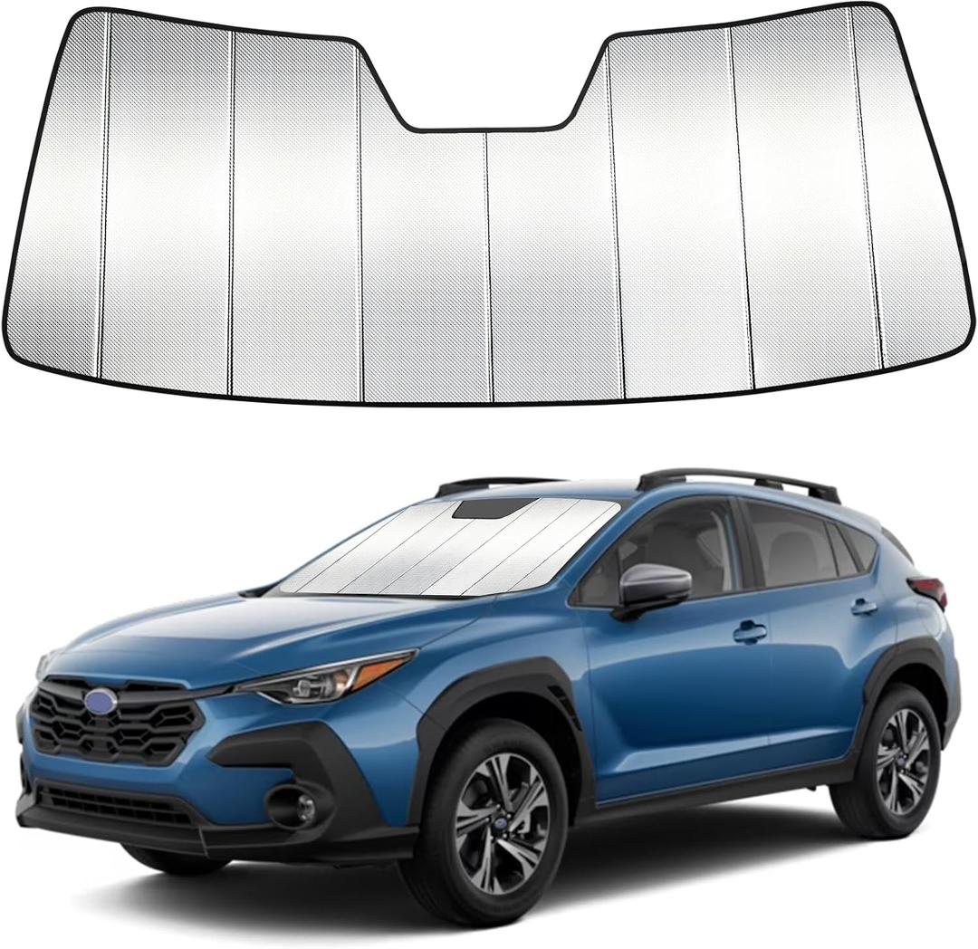 Windshield Sun Shade Custom Fit for Sub-aru Crosstrek 2024-2026, Accordion Folding Thick Window Sunshade Block Heat 99% UV Rays Sun Visor Keep Cooler Car Accessories