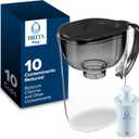 Brita Large 10 Cup Water Filter Pitcher, 1 BritaPlus Filter, Everyday, Black (Package May Vary)