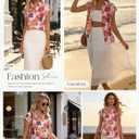 GRACE KARIN Floral Eyelet Spring Summer Tops for Women,2026 V Neck Dressy Casual Shirts,Boho Button Down Short Sleeve Blouses (XXL)