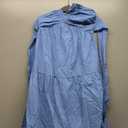 Women's Casual Halter Tiered Vacation Maxi Dress with Pockets (Medium, Azure)
