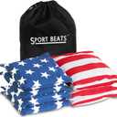 SPORT BEATS Cornhole Bags Set of 8 Regulation Weight & Size Includes Carry Case (Stars & Stripes)