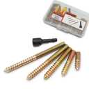 41 Pack 1/4-20" Hanger Bolts 5Sizes 1-3 Inch Include1 pcs Hanger Bolt Driver Double Headed Bolts Wood Dowel Screw Self-Tapping Screw for Furniture Screws Wood Screws Double Threaded Rods