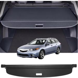 Retractable Cargo Cover Compatible with Acura TSX Sport Wagon 2011-2014 Shield Security Shade Privacy Screen Tonneau Luggage Cargo Trunk Organizers (Carbon Fiber Texture)