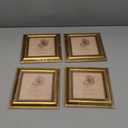 5x5 Picture Frame with Real Glass, 4 set Ornate Vintage Picture Frames for Wall or Tabletop Display, 5 x 5 photo Frame for Wall home best gift ( ps-Gold-4pcs)