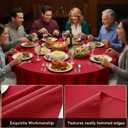 6-Pack Red Round Tablecloths, 132 Inches, Stain-Resistant Polyester for 6-8 Ft Round Tables - Washable Table Covers for Weddings, Banquets, Birthday Parties, Events