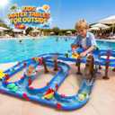 TERRAMUS 2-Tier Water Table Toys with Watermill for Kids, Upgraded Large 115PCS Water Park Playset, Summer Toys DIY Waterways for Backyard Beach Pool Lawn, Outdoor Toy for 3-5 4-8, Gifts for Boys Girls
