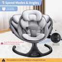 LAREX Baby Swing Infant Swing Electric Toddler Baby Rocker Portable for Newborn Boy Girl, 5 Sway Speeds with Remote Control, 10 Preset Melodies and Bluetooth, 0-6 Months Max 20 Lbs (Black)