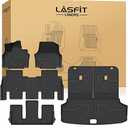 LASFIT Floor Mats & Cargo Mats for KIA EV9 2026 2025 2024 (Only Fit for 6-Seats 2nd Bucket Seat,Not 7-Seats), All Weather TPE Custom Fit Kia EV9 2024-2026 Full Set Car Accessories Floor Liners