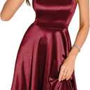 ZAFUL Satin Cocktail Dress for Women Wedding Guest Short Mini A-Line Dress (S)