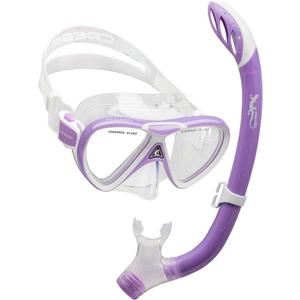 Cressi Snorkeling Silicone Set (Mask & Snorkel) for Kids ages 5 to 15 years old - Pegaso & Iguana: designed in Italy (Lilac/White)