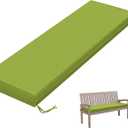 Outdoor Bench Cushion 60 X 18 X 3.5 Inch Thick Waterproof Patio Furniture Cushions, Patio Porch Swing Replacement Seat Pad with Tie Straps and Anti-Slip, for Backyard Garden, Grass Green