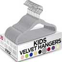 Utopia Home Kids Hangers Velvet (20 Pack) - 11 Inch Durable Baby Hangers for Closet - Perfect for Toddler & Non Slip for Everyday Use (Grey)