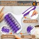 Pizza Docker Roller - 7.7" X 4.8" Plastic Pizza Dough Roller for Even Crust Prep, Non-Slip Grip Handle & Staggered Spikes Prevent Air Pockets, Lightweight Tool for Flatbreads & Pies