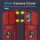2 x Janmitta Compatible with Moto G Stylus 5G 2024 Case Built in Slide Camera Lens Cover+Screen Protector+Finger Ring Holder Kickstand,Heavy Duty Shockproof Full Body Protective Phone Cover,Red