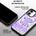 MOSNOVO Magnetic Case for iPhone 16, 10ft Military-Grade Protection, Compatible with Magsafe, Shockproof Phone Case for iPhone 16 - Good Vibes - Clear Black