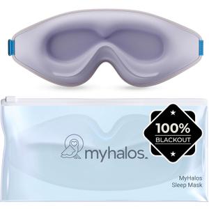 MyHalos Sleep Mask 3D Blackout Eye Mask for Women & Men, Side Sleepers, Zero Pressure Memory Foam Eyelash Friendly, Breathable,Award-Winning Sleep Aid for Travel (Lavender, 1 Count (Pack of 1))