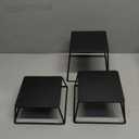 Dessert Table Risers Display Stands Food display Black Metal Square Retail Pizza,Cupcake,Candy Stands Food Platter Tray, Pack 3