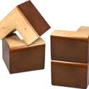 AORYVIC Solid Wood Legs for Furniture, L-Shaped Bed Risers, Furniture Legs for Sofa Couch Dresser Cabinet Table, Couch Sofa Feet, Furniture Risers, Bed Lifters 4 Pack (Brown)