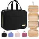 HOTOR Travel Toiletry Bag w/Hanging Hook - Spacious Toiletry Bag Essentials for Women & Men, Makeup Bag/Big Comparment, Waterproof for Travel Accessories, Medium, Black