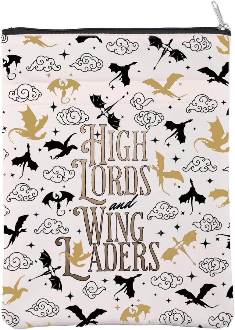 Wing Inspired Book Sleeve Dragon Rider Book Cover Dragon Lovers Gift High Lords Gift for Bookish (Lords Wingleads BS)
