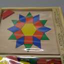 Melissa & Doug Pattern Blocks and Boards with 120 Multi-Colored Wooden Shape Tiles, 5 Double-Sided Puzzle Boards, Tangram Puzzles, Montessori Toys for Girls & Boys, 13.0 X 8.75 X 1.5