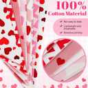 Bememo 33ft Triangle Bunting Banner, Valentine's Day Bunting Cotton Fabric Flags Pennant Garlands for Galentine's Day Birthday Wedding Baby Shower Home Outdoor Garden Decorations