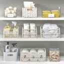 mDesign Wide Plastic Kitchen Food Storage Organizer Bin Basket with Open Front and Built-In Label Holder for Cabinets, Pantry - 12 Inch Width - 4 Pack - Clear