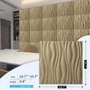 Art3d PVC Wave Board Textured 3D Wall Panels for Interior Wall Decor, Living Room, Bedroom, Office, Walnut, 19.7" x 19.7" (12 Pack)