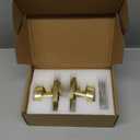 Haidms Brushed Gold Dummy Door Knobs, Half Brushed Brass No-Turning Dummy Knob for Closet Doors, Zinc-Alloy Single-Sided Door Locks (2 Pieces/1 Pair) (1 Pack)