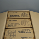 HomeBuddy Shoe Organizer Box - 12 Pack Shoe Box, Stackable Sneaker Storage, Sturdy Shoe Containers with Back Ventilation, Clear Shoe Boxes - Bamboo Charcoal Deodorizers Included